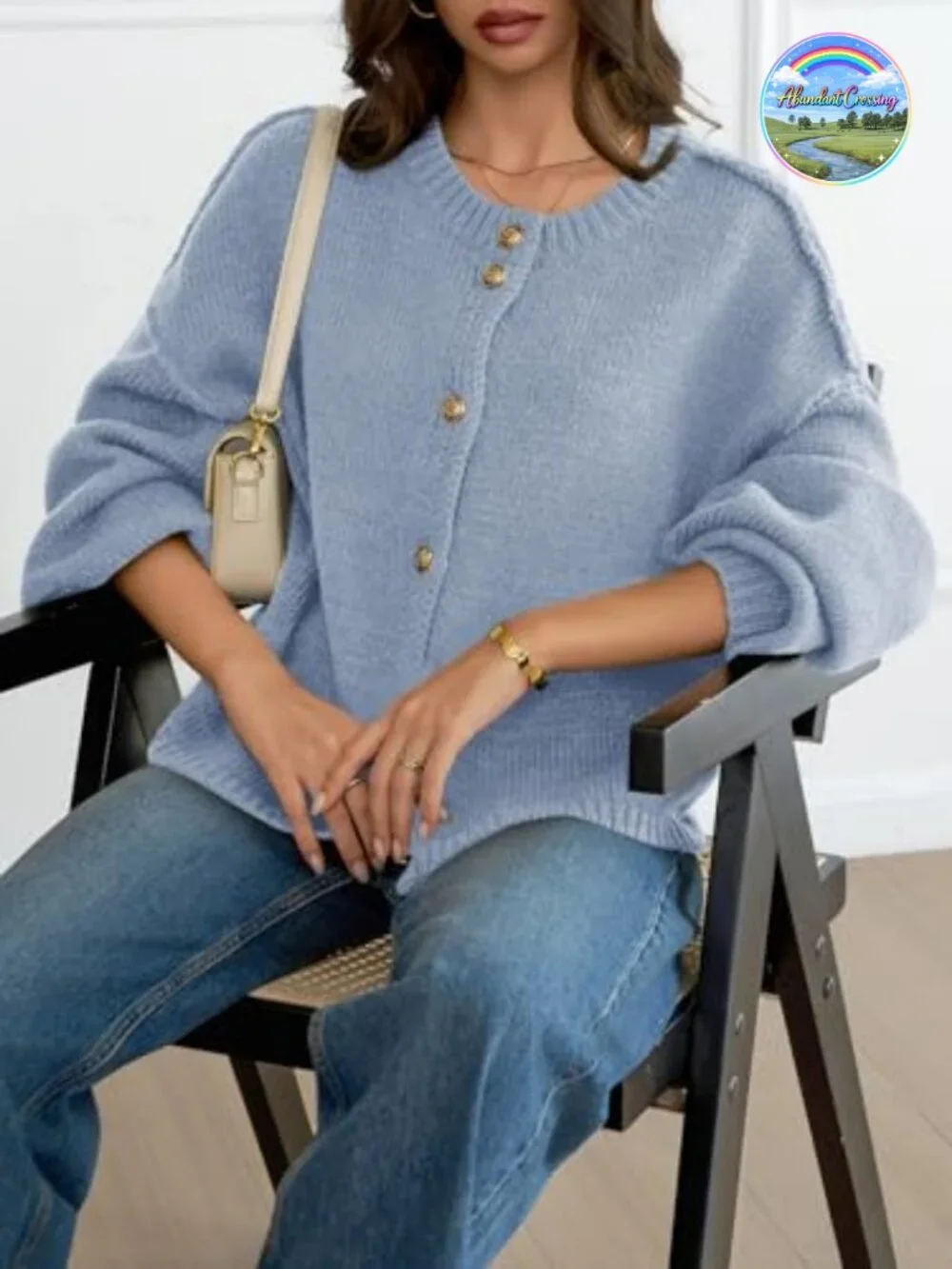 Women's Oversized Chunky Knit Cardigan Long Sleeve Button Up Sweater Coat